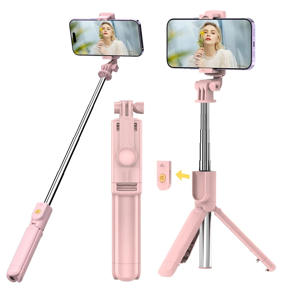 Wireless Selfie Stick Tripod Stand with Detachable Remote for iPhone Mobile Phone Tiktok Live Streaming - ALPENZO