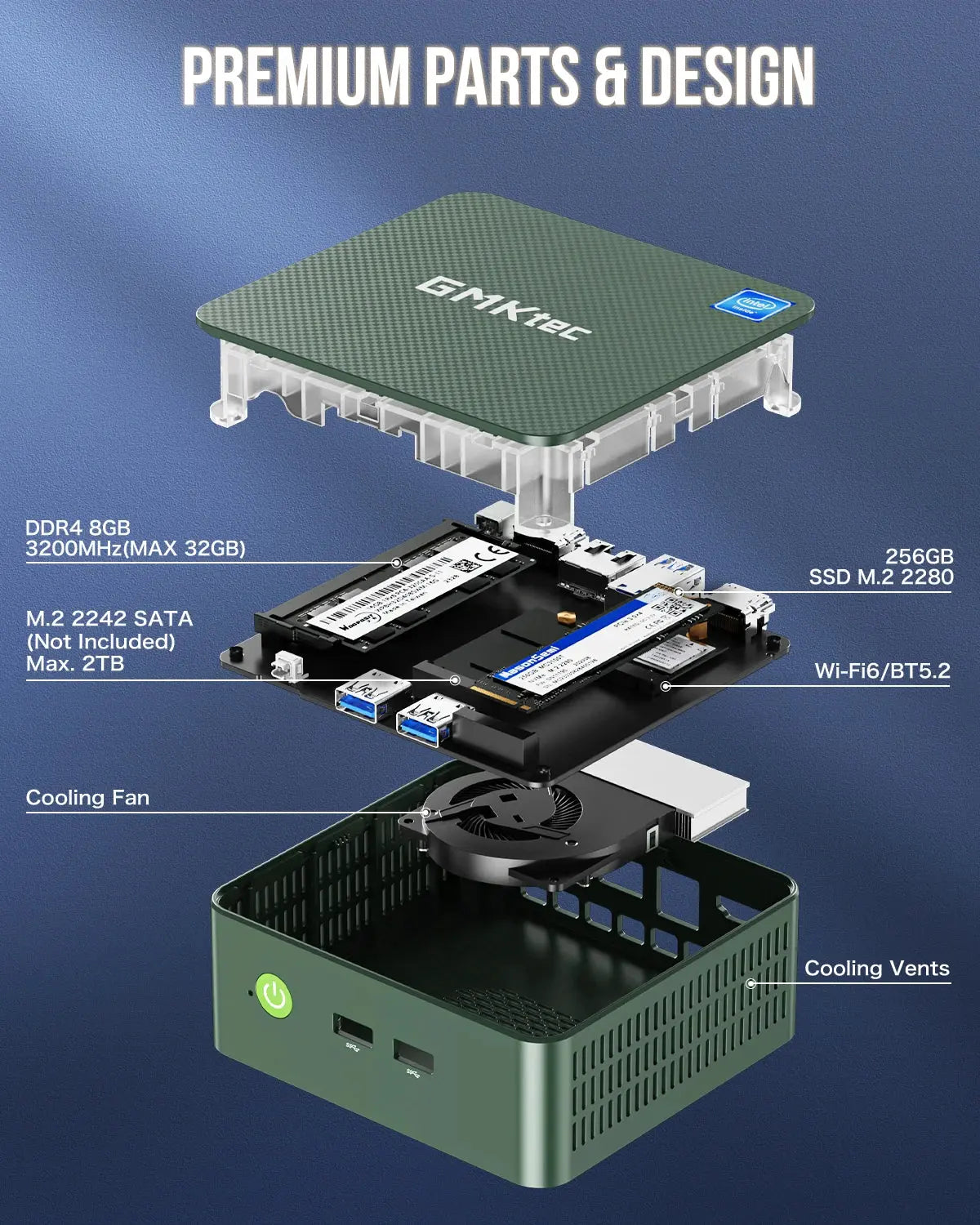 GMKtec G3 Mini PC Intel Alder Lake N100 Windows 11 Pro Mini PC 8/16GB DDR4 256/512GB PCIe M.2 SSD WiFi 6 BT5.2 Desktop Computer - ALPENZO