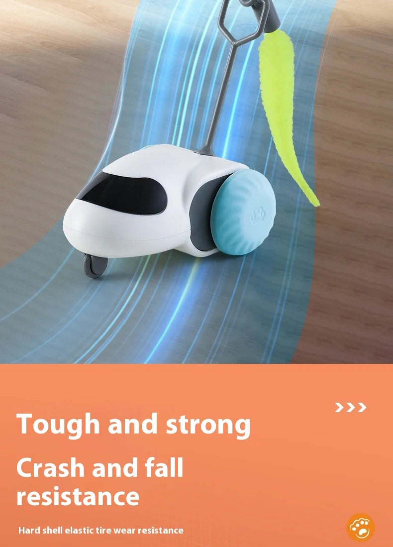 Smart Interactive Cat Toy Car Auto-Running Pet Vehicle with Obstacle Detection Durable for Indoor Cats Play - ALPENZO