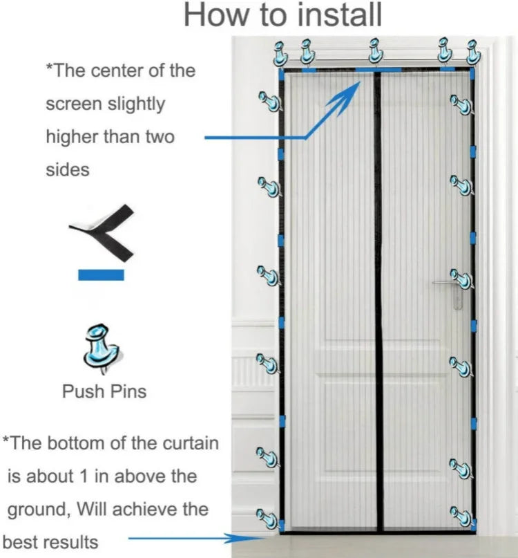 Summer Anti-mosquito Magnetic Screen Door Curtain Net Anti-insect And Fly Partition Curtain Net Automatic Closing Screen Window - ALPENZO