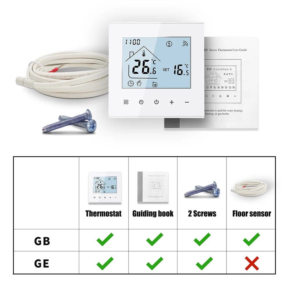 MINCO HEAT M4A Warm Floor Thermostat Tuya WiFi 3A 16A Electric/Gas Boiler/Water Heating Temperature Controller 1PC - ALPENZO
