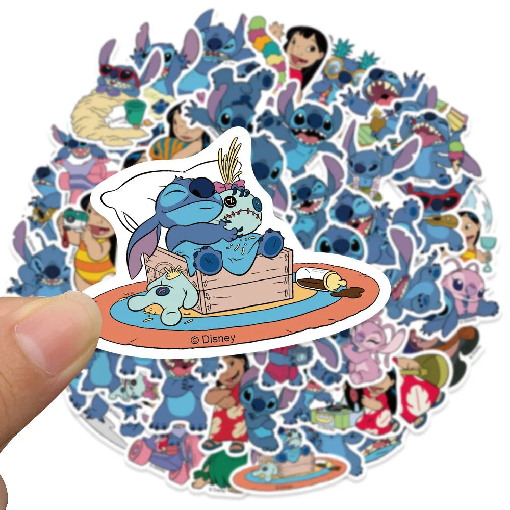 51PCS Cute Cartoon Lilo & Stitch Stickers DIY Diary Laptop Luggage Skateboard Graffiti Decals Fun Classic Toy ALPENZO