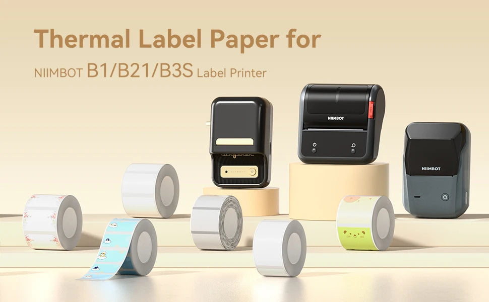NiiMBOT B21 B1 B3S Round Label Printing Sticker Self-adhesive Thermal Waterproof Digital Number Cake Sealing Sticker Paper ALPENZO