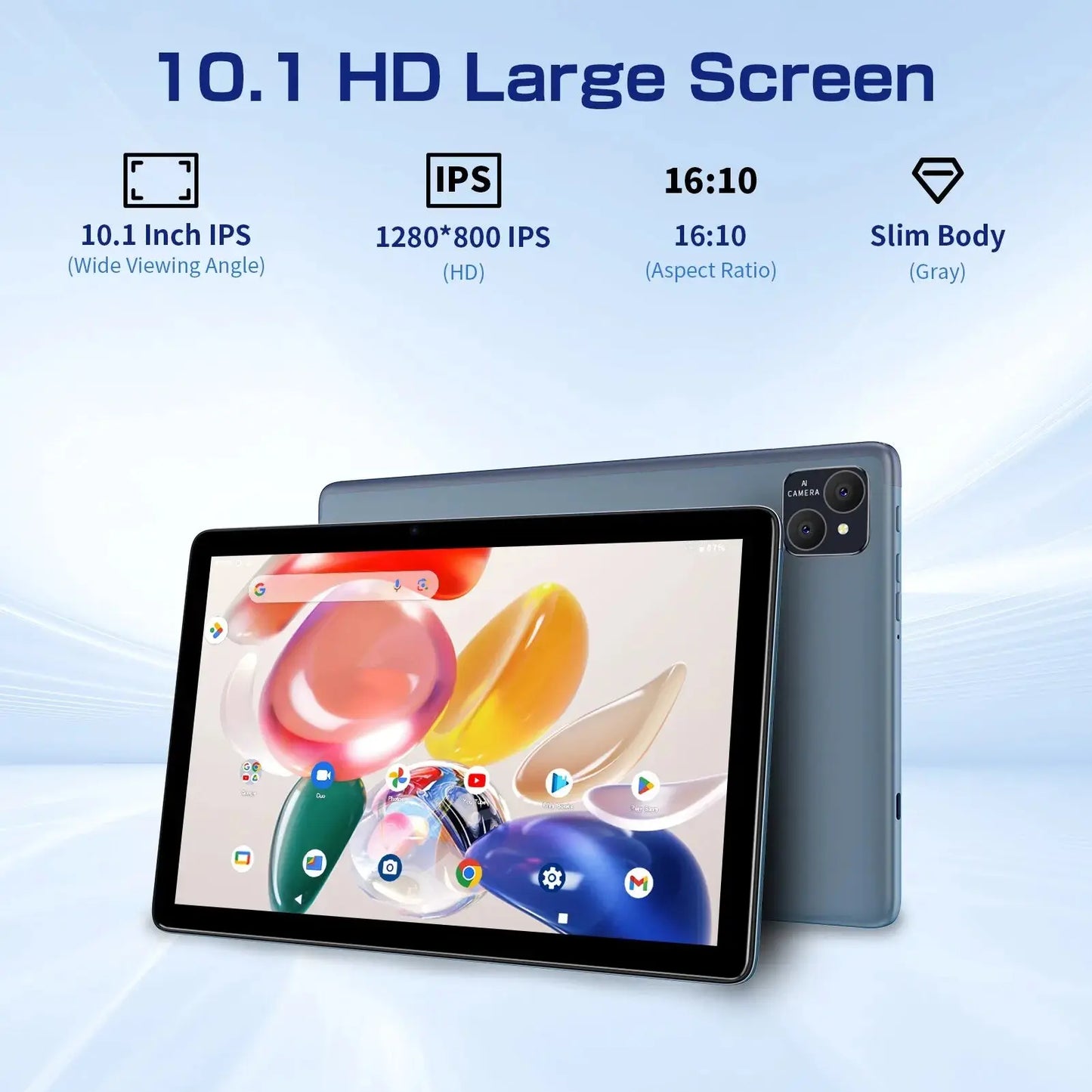 VASOUN Android 14 Tablet 10.1", 12GB(6+6 Expand) RAM, 128GB ROM, Octa Core, Dual SIM 4G Unlocked With 2.4G/5G WiFi GPS - ALPENZO