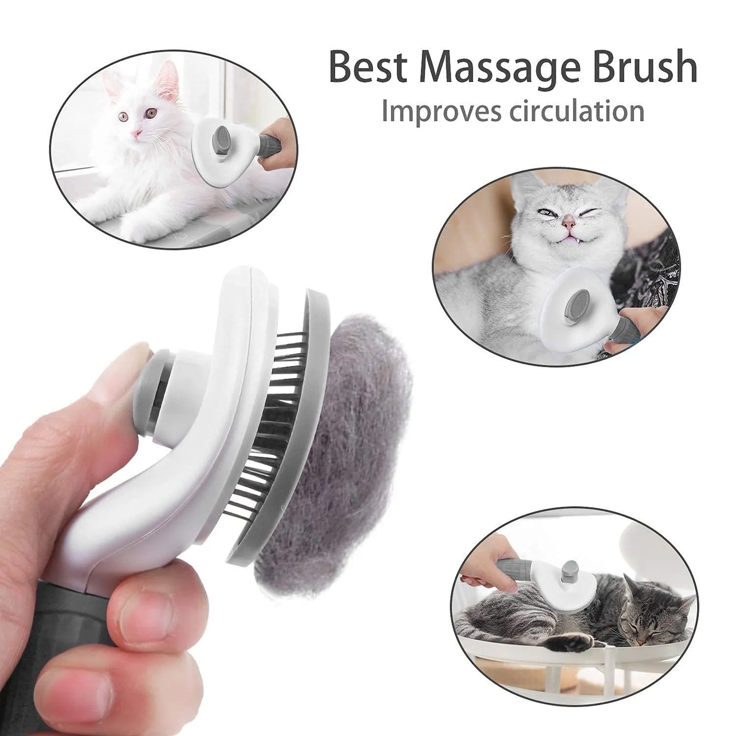 Pet Dog Brush Cat Comb Self Cleaning Pet Hair Remover Brush For Dogs Cats Grooming Tools Pets Dematting Comb Dogs Accessories - ALPENZO