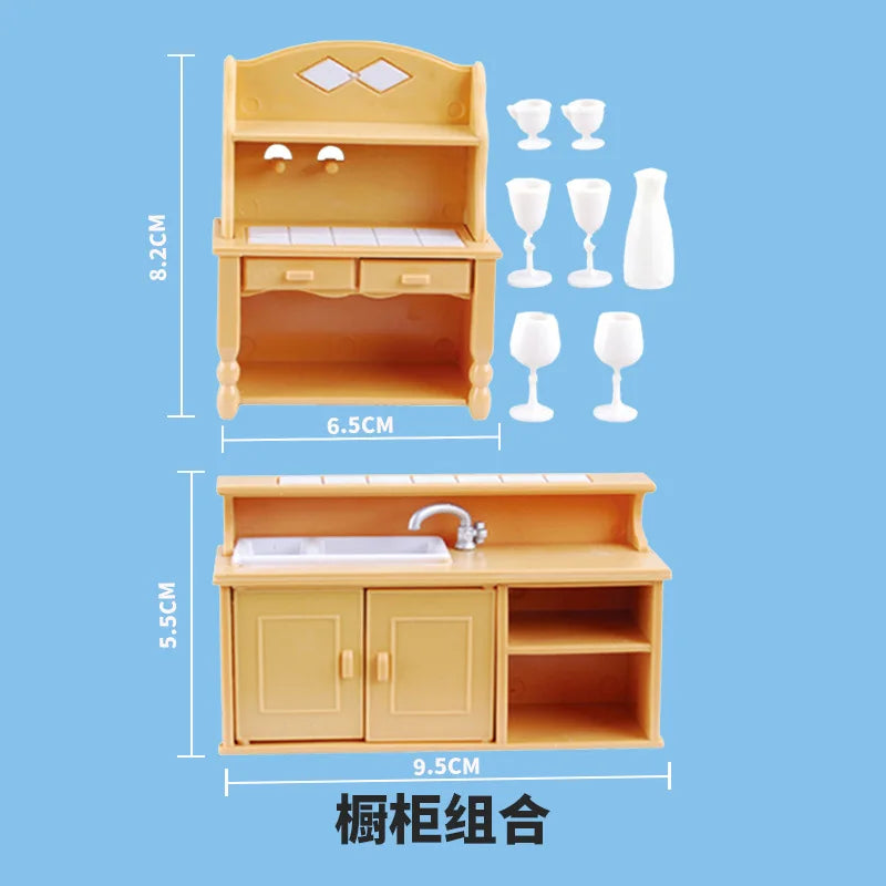 miniature items dollhouse furniture accessories living room bedroom supermarket shopping games family interaction doll kids toys ALPENZO