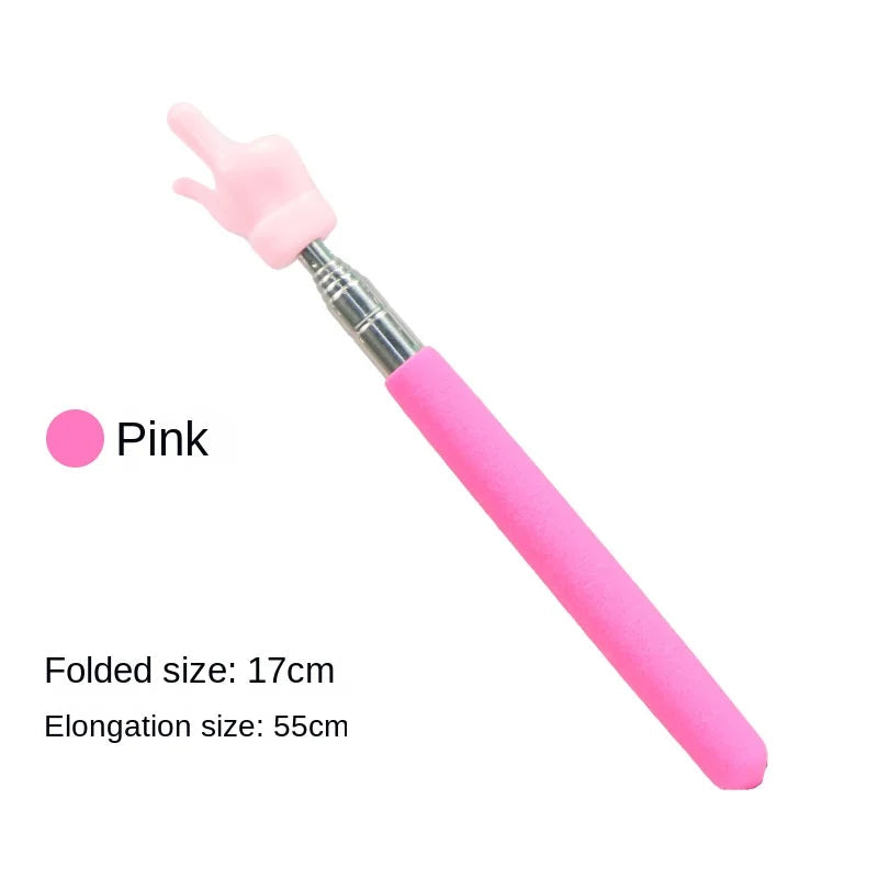 Retractable Teacher Pointer Finger Design StainlessSteel Telescopic School Teaching Pointer Stick Teacher Supplies for Classroom ALPENZO