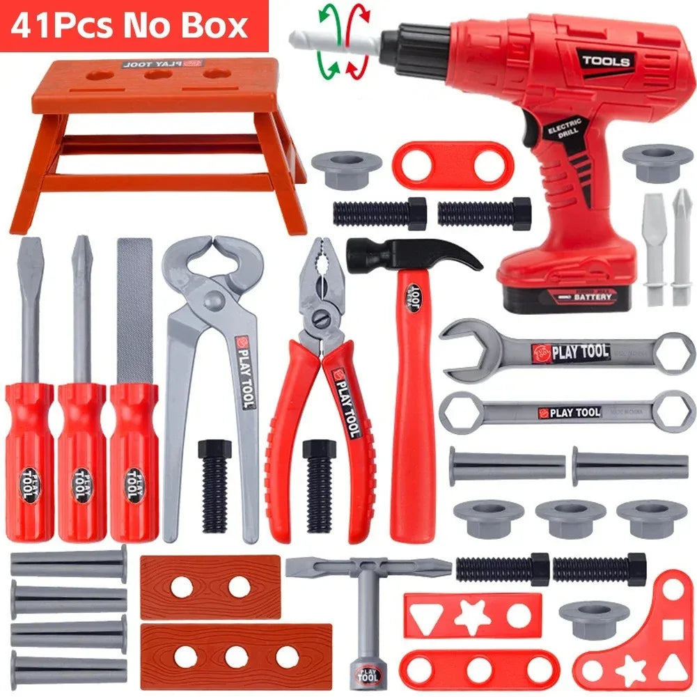 38/41 PCS Pretend Tools Kit Kids Play Repair Tool Set Plastic Construction Toys with Screwdrivers for Toddler Boys Girls Child ALPENZO