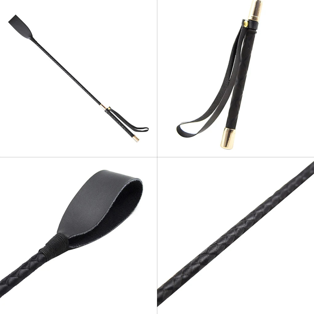 Riding Equestrian Whip Training PU Leather Lash Anti-slip Portable Learning for Outdoor Racing Performance Beginner