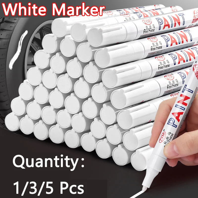 White Marker Pens set 2.0mm Oily Waterproof White Gel Pen DIY Graffiti Sketching Marker Stationery Writing School Supplies brush ALPENZO