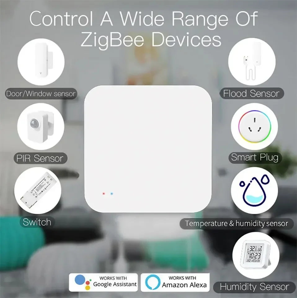 Tuya Zigbee Hub Wireless Multi Mode Gateway For Smart Home Automation for ZigBee Devices Via Smart Life - ALPENZO