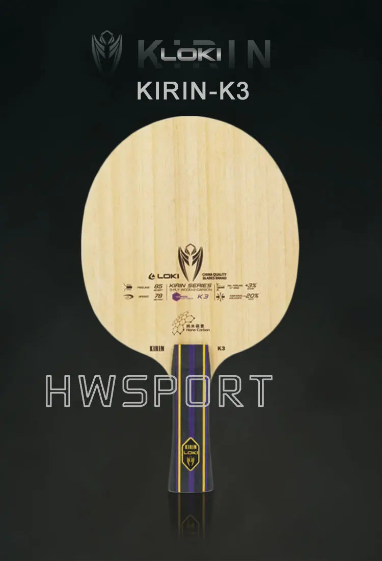 LOKI Kirin K1 K2 K3 Table Tennis Blade Offensive Entry Ping Pong Blade 5+2 Layers Base Board FL Grip