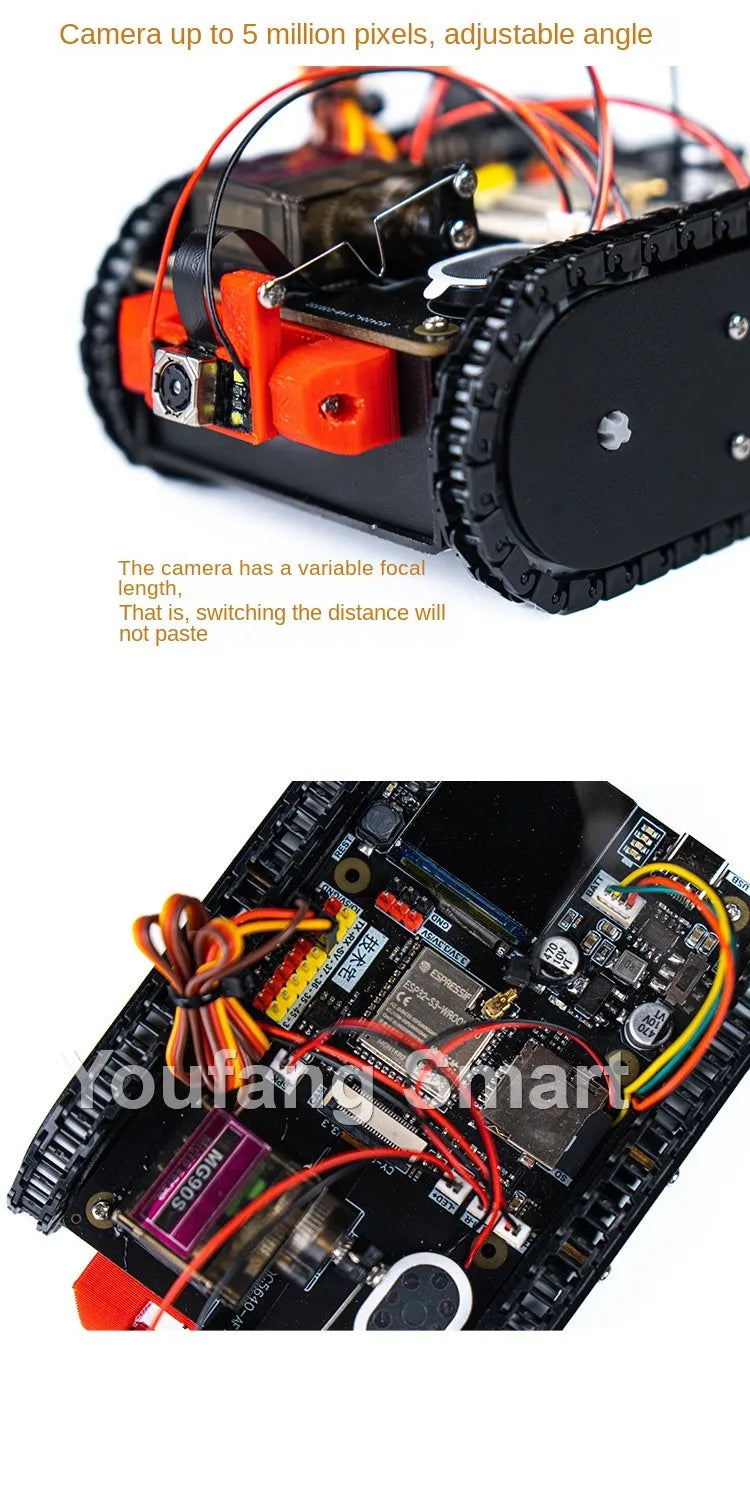 Esp32 Remote Control Tank Model Metal Chassis Tractor Crawler Balance Car Mount Truck Robot Chassis for Wifi RC Scout Robot Car ALPENZO