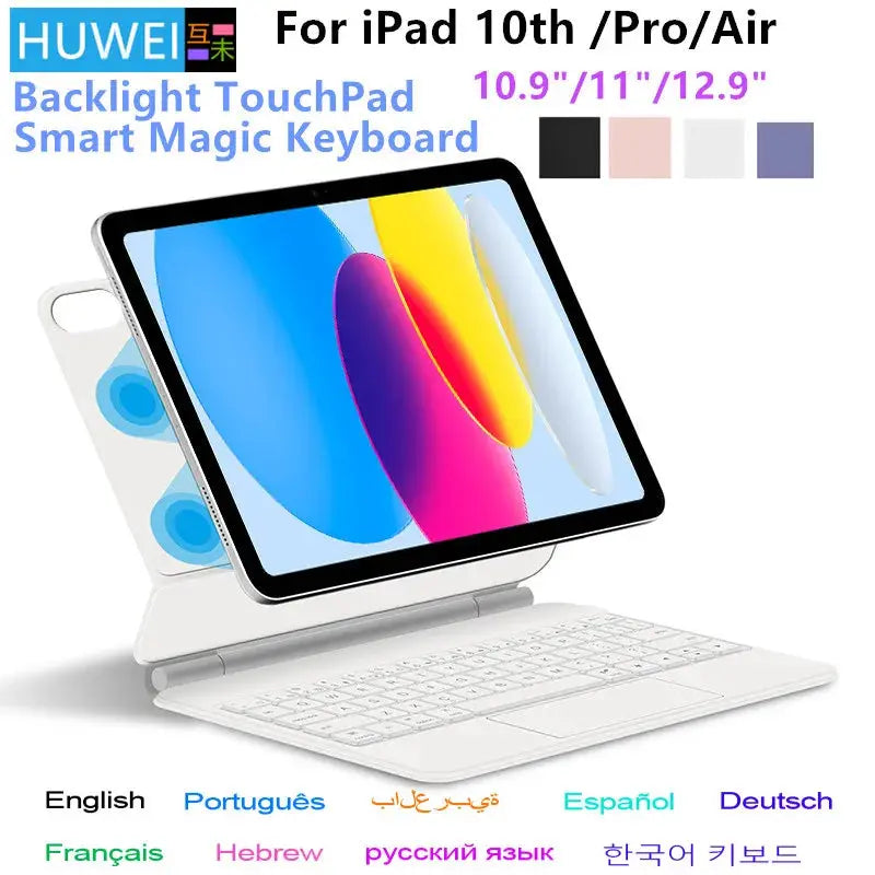 Magic Keyboard for iPad Pro 11 12.9 Air 4 Air 5 for iPad 10th Generation Pro 12.9 6th 5th 4th 3rd Gen Smart Cover Magnetic Case - ALPENZO