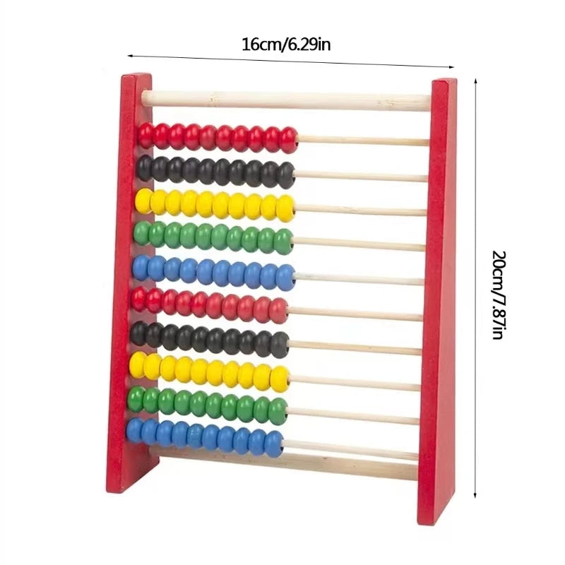 Montessori Teaching Aids Abacus Rack Children's Early Education Colorful Calculation Rack Ten Wooden Toys Back To School Gift ALPENZO