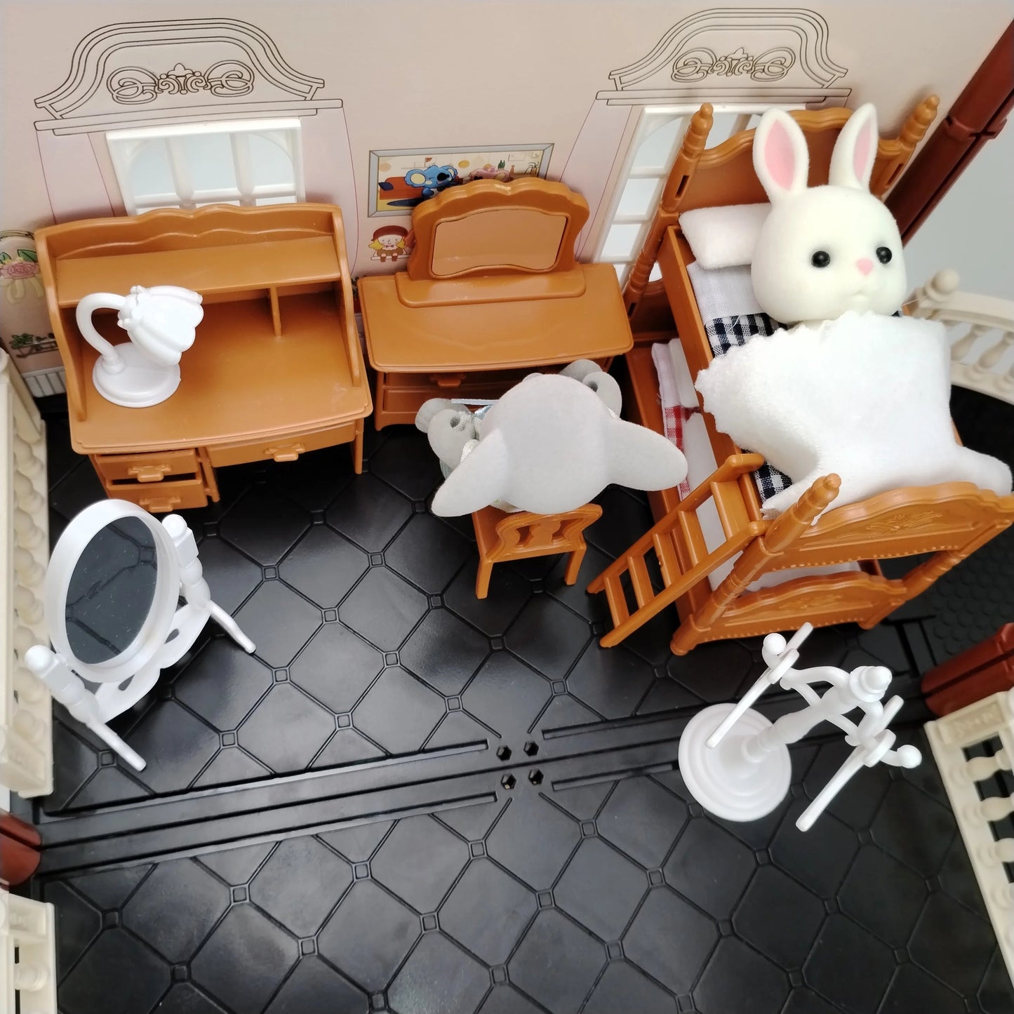 miniature items dollhouse furniture accessories living room bedroom supermarket shopping games family interaction doll kids toys ALPENZO