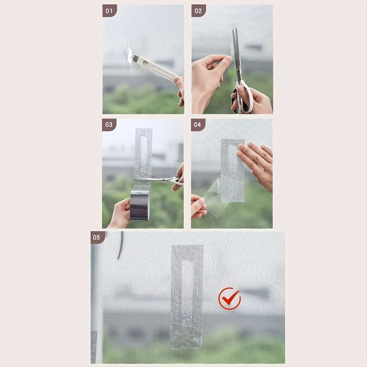 5mm/2m Self-adhesive Window Screen Repair Subsidy Anti-bug Fly Mesh Perforation Tape Is Durable - ALPENZO