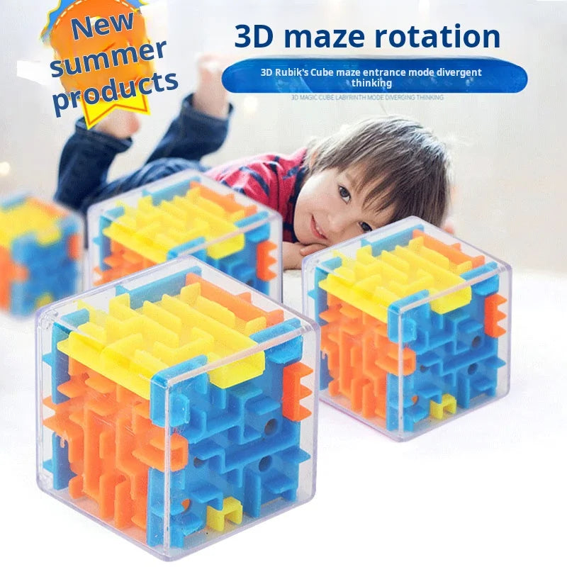 Mini 3D Maze Magic Cube Six-sided Transparent Puzzle Speed Cube Rolling Ball Cubes Maze Toys For Children Stress Reliever Toys ALPENZO