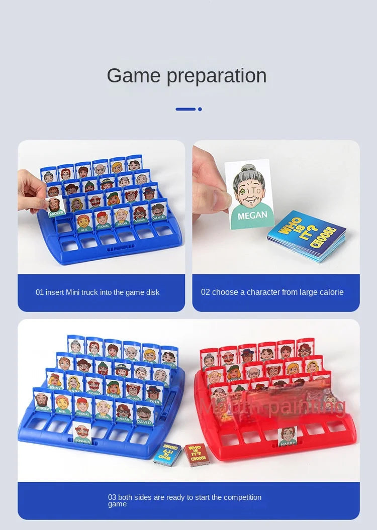 Guess Who I Am Puzzle Game Two Person Interactive Portable Tray Puzzle Board Game Suitable for Children ALPENZO