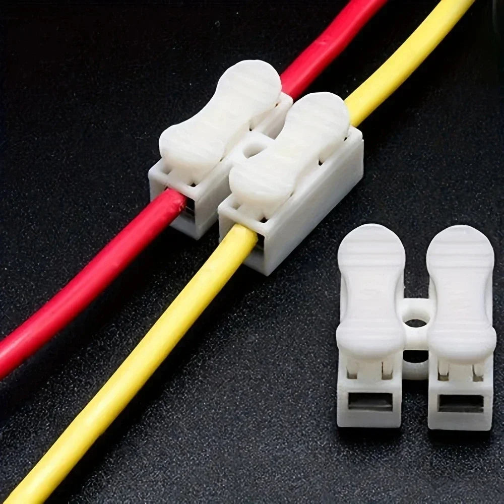 Nenhuma solda solda rápida 2P cabo fio conector, nenhum parafuso bloco terminal, braçadeira de mola, 20pcs - ALPENZO