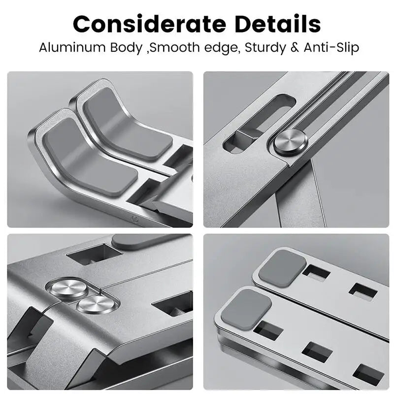 Portable Laptop Stand Aluminum Notebook Support Computer Bracket Macbook Air Pro Holder Accessories Foldable Lap Top Base For Pc - ALPENZO