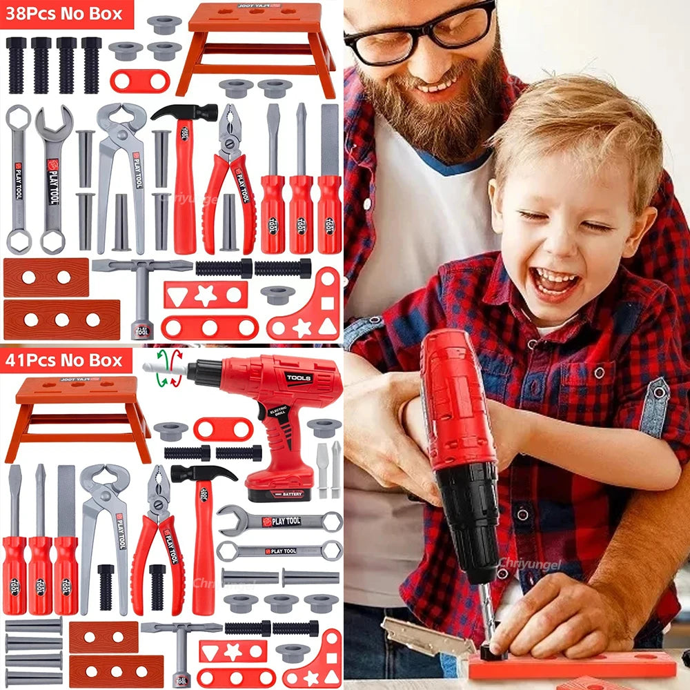 38/41 PCS Pretend Tools Kit Kids Play Repair Tool Set Plastic Construction Toys with Screwdrivers for Toddler Boys Girls Child ALPENZO