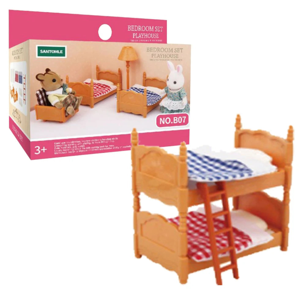 Forest Animal Family Dollhouse Furniture 1/12 Miniature Toys Girl Dolls Accessories Bedroom Bathroom Dollhouse Kit For Dolls ALPENZO