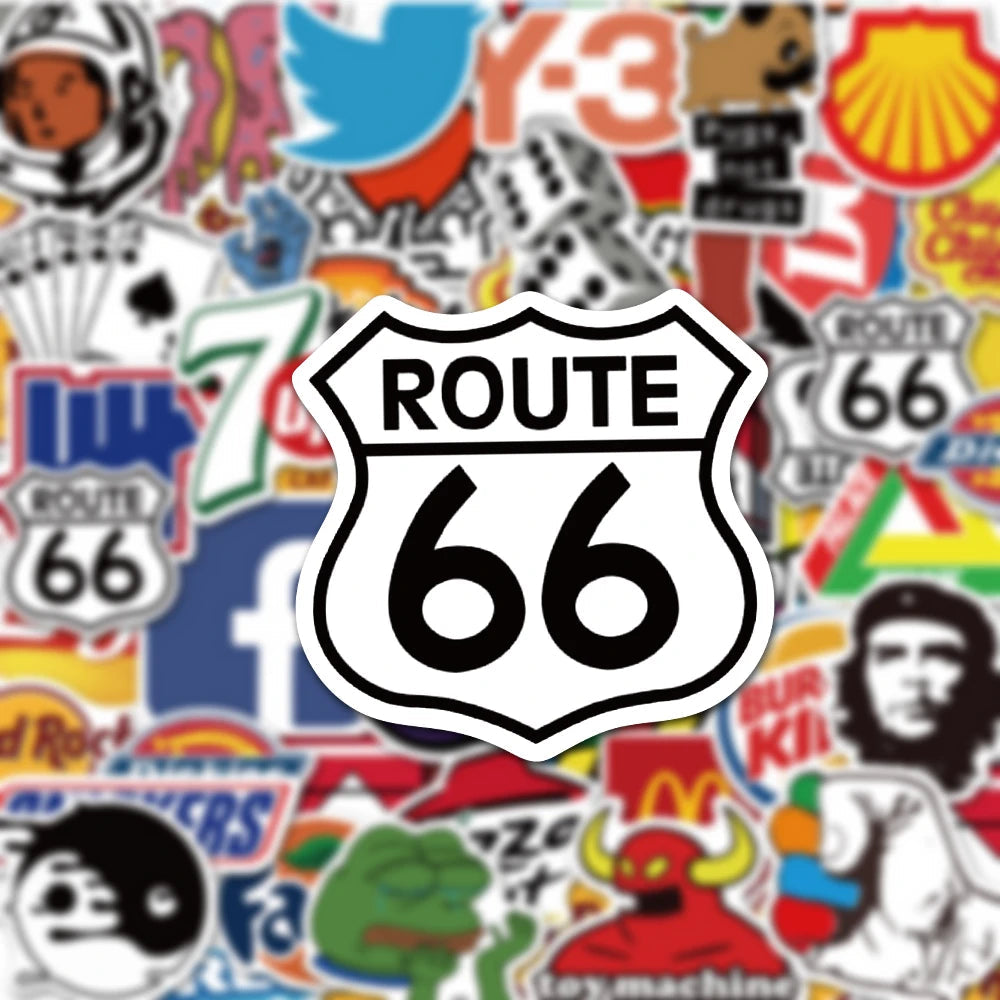 10/30/50/100Pcs Cool Fashion Brand Logo Stickers DIY Skateboard Laptop Luggage Bike Motorcycle Phone Car Cool Sticker Decal Toys ALPENZO