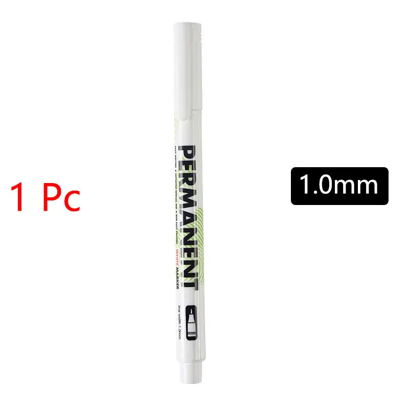 White Marker Pens set 2.0mm Oily Waterproof White Gel Pen DIY Graffiti Sketching Marker Stationery Writing School Supplies brush ALPENZO