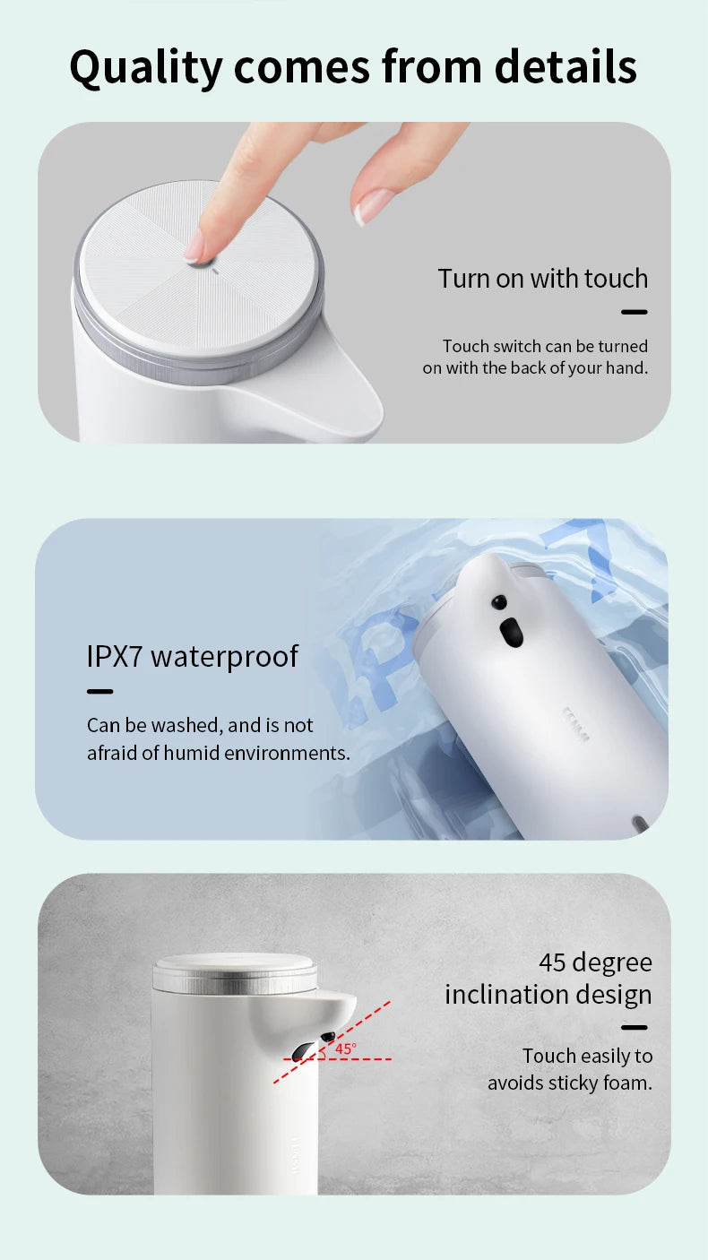 ZW-XP20F1 induction soap dispenser with convenient touch and fully sealed design, high capacity and long endurance - ALPENZO