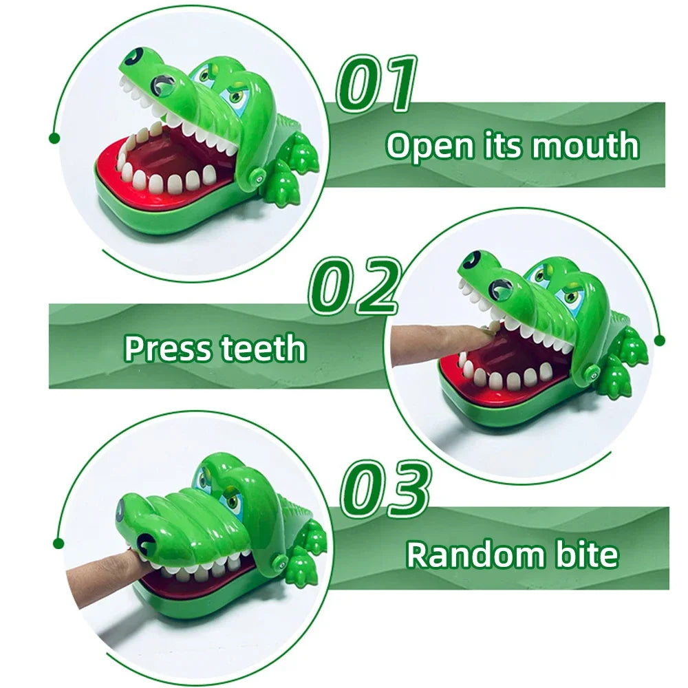 Crocodile Teeth Toys Children's Crocodile Bites Fingers Reaction Training Novelty Children's Lucky Game Trick Decompression Toy ALPENZO