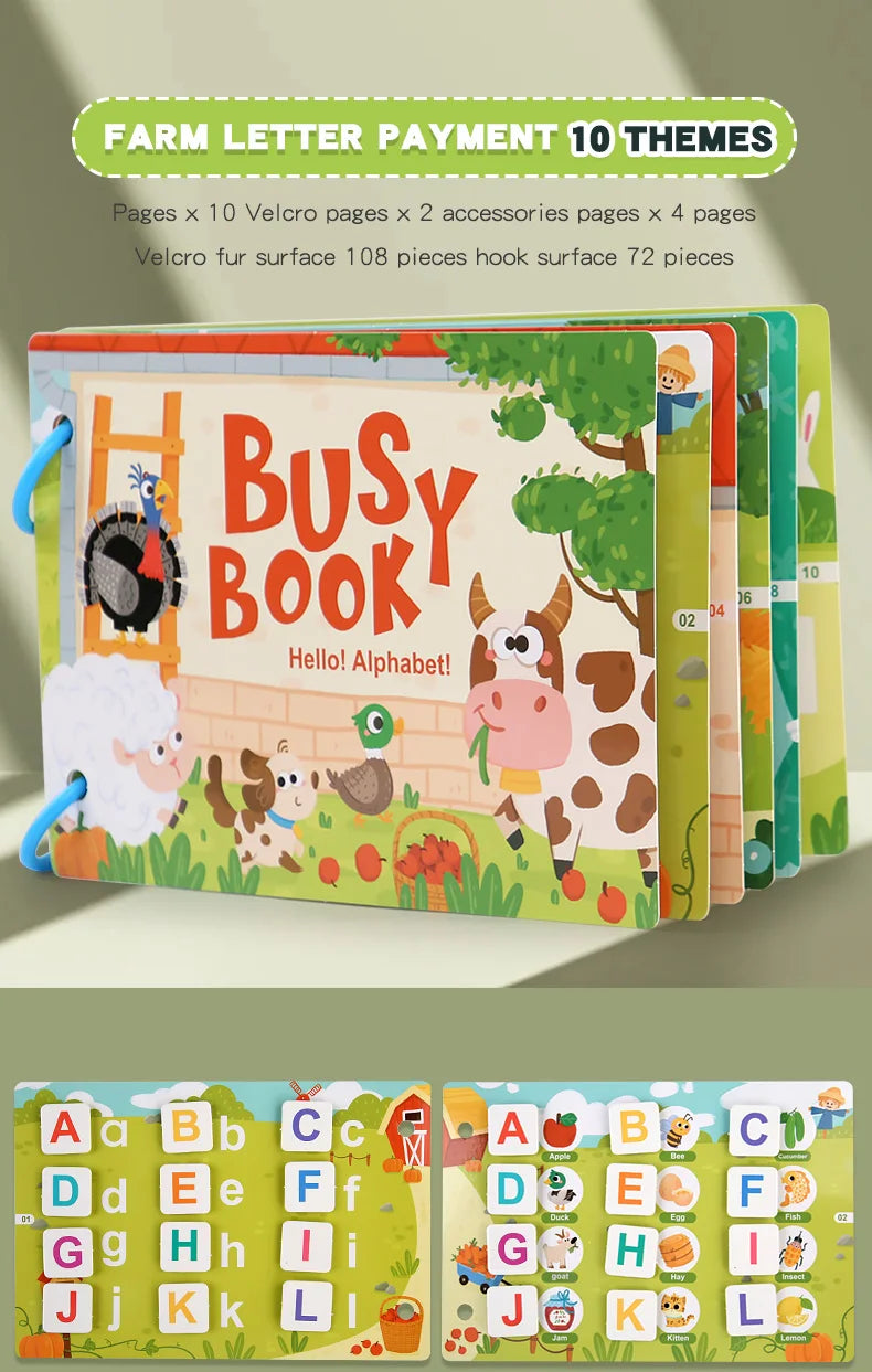 New Montessori Scene Stickers for Children DIY Hand-on Puzzle Reusable Books Cartoon Learning Cognition Toys for Kids Gift ALPENZO