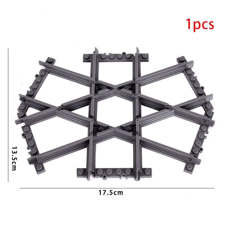 MOC City Train Rail Crossing Flexible Tracks Forked Straight Curved Rails Switch Building Block Bricks Creative DIY Toys ALPENZO