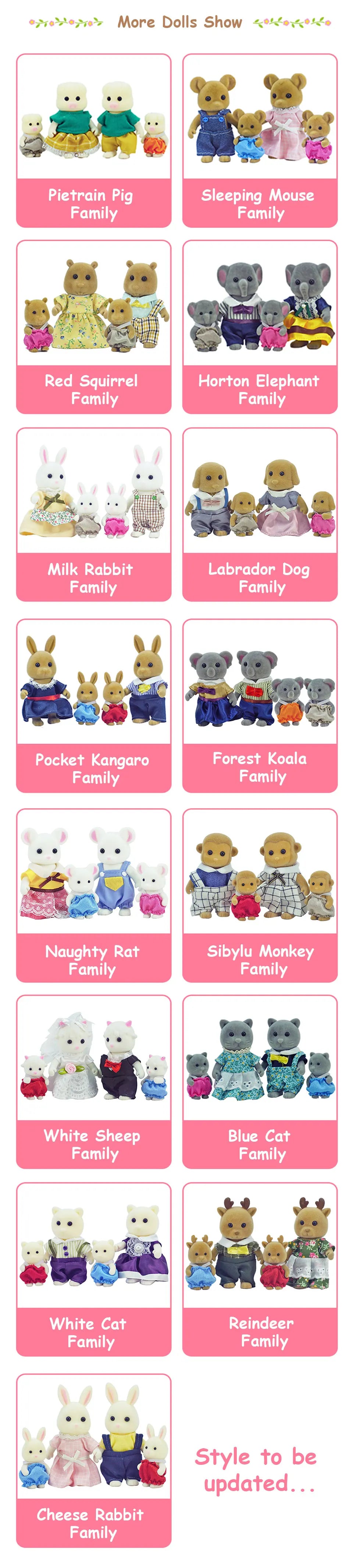 Dollhouse 1:12 Scale Forest Family Bunny Duck Reindeer Baby Animal Living Room Set Miniature Furniture Pretend Play Girls Gifts ALPENZO