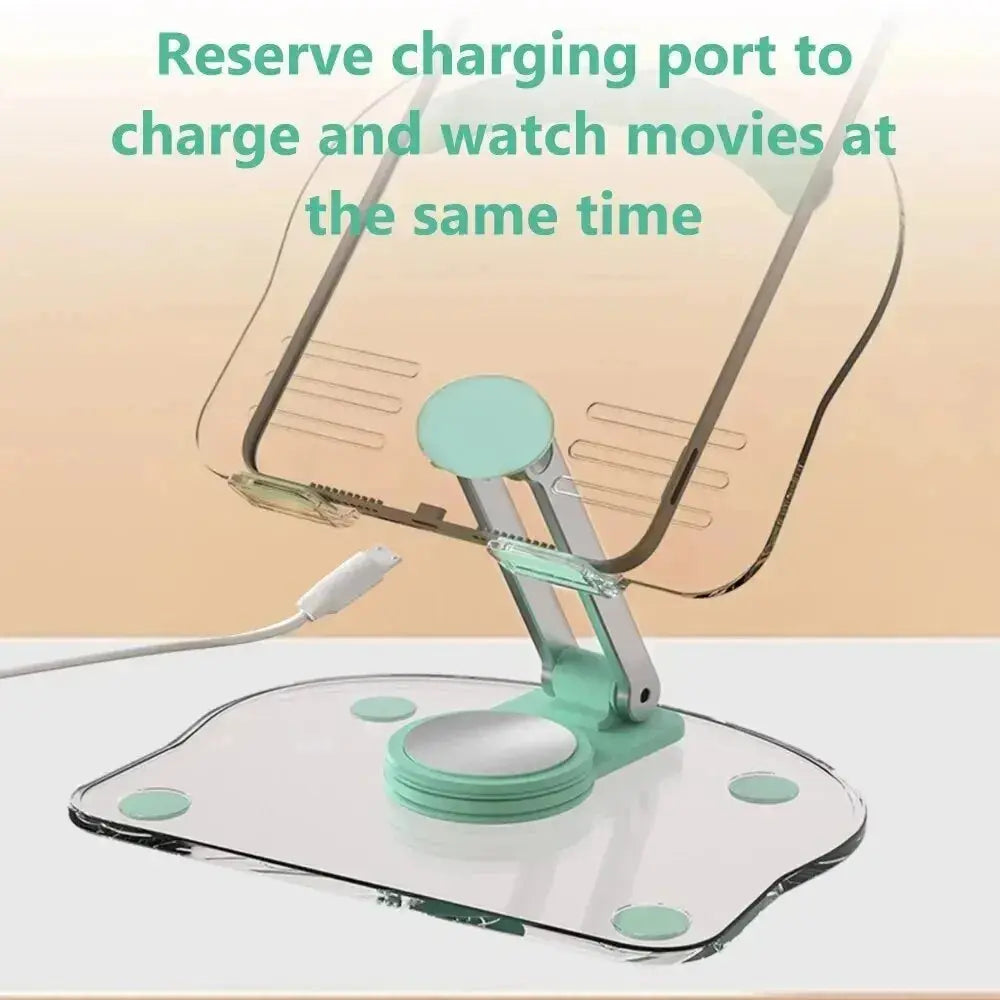 Transparent Rotating Stand Acrylic Plate Desktop Mobile Phone Tablet Universal Live Folding Adjustment Computer Support Stand - ALPENZO