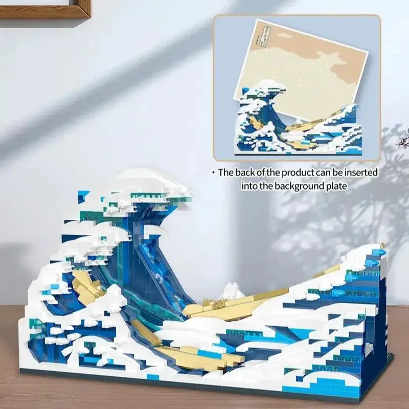 Pantasy Kanagawa Surfing Puzzle Ukiyo-E Building Block Decoration Creative Assembling Toy World Famous Painting Gift ALPENZO