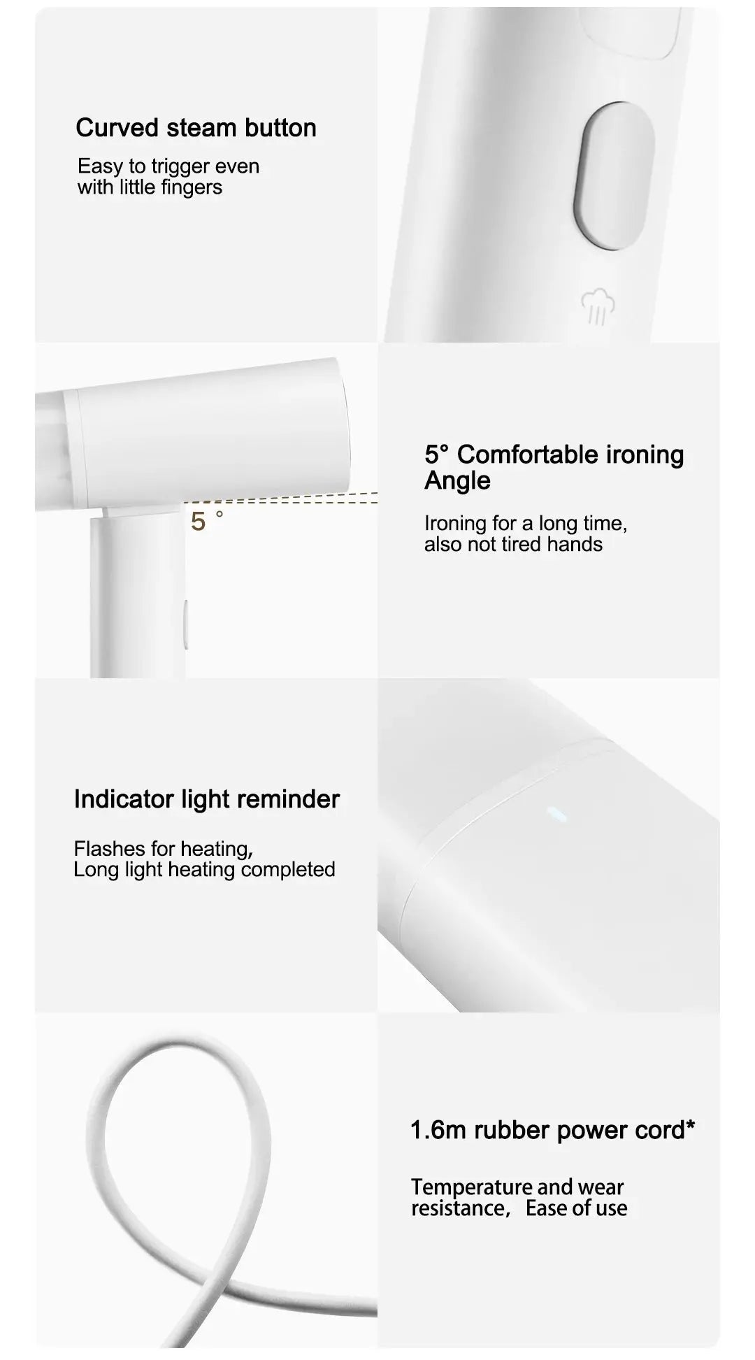New XIAOMI MIJIA Handheld Garment Steamer 2 iron Home Electric Steam Cleaner Portable Foldable Mite Removal Flat Ironing Machine - ALPENZO