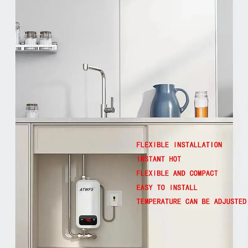 ATWFS Instant Water Heater 220V 4000W Portable Electric Heaters for Bathroom Hot Water Shower and Home Kitchen Heating - ALPENZO