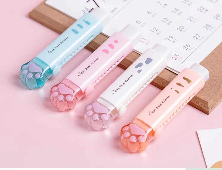 Kawaii Retractable Eraser Cute Cat Korean Stationery Rubber Drawing Erasers Children's school supplies Office ALPENZO