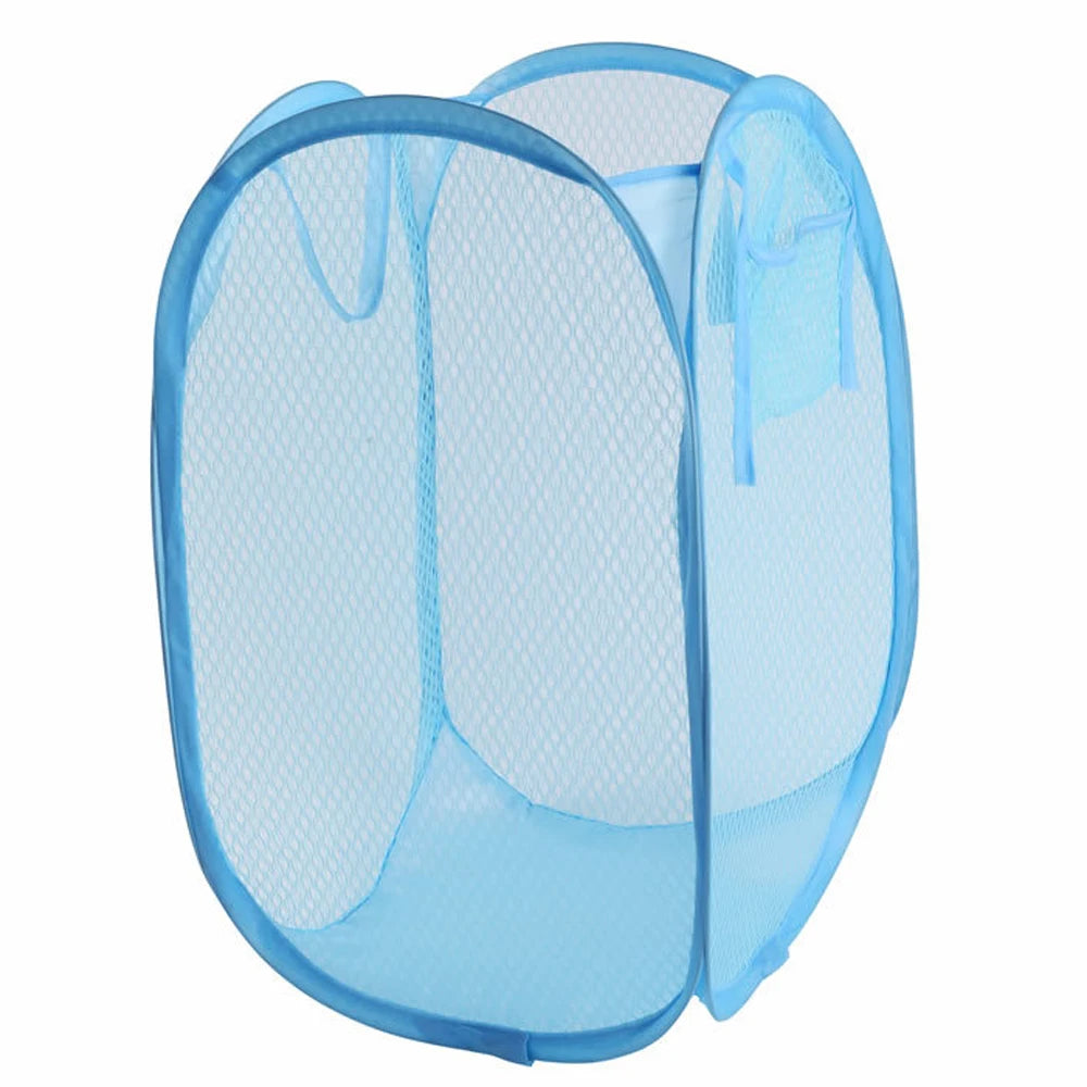 Folding Dirty Laundry Sorting Basket Washing Frame Bathroom Cloth Mesh Storage Bag Frame Bucket Laundry Organizers Storage Pouch - ALPENZO