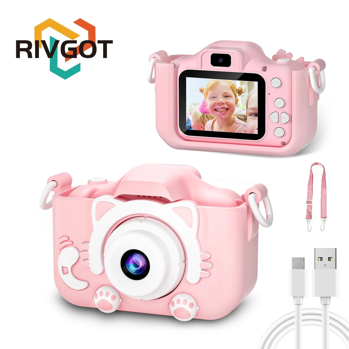 Kdis Camera Toys 1080P HD 2inch Screen Cat Mini Digital Camera for Girls Boys Children Chirtmas Birthday Gift Toys ALPENZO
