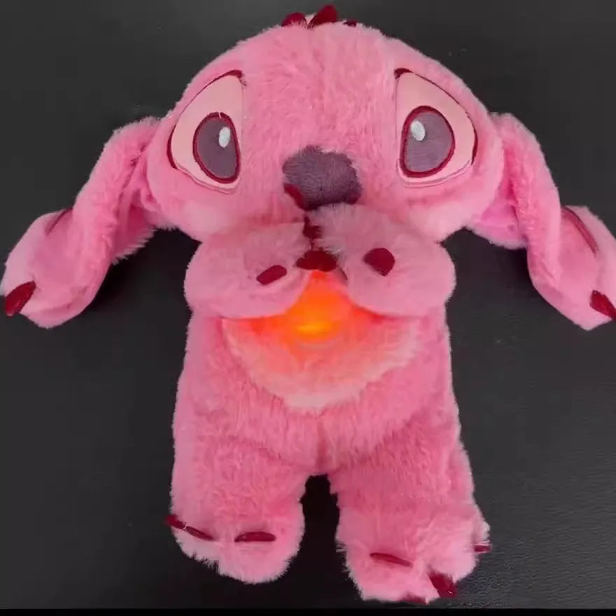 2024 New Lilo&Stitch Plush Doll Breath Child Peluche Kawaii Soothes Toy Anime Baby Music Light Sleep Toys Pink Stitch Kid Gifts ALPENZO