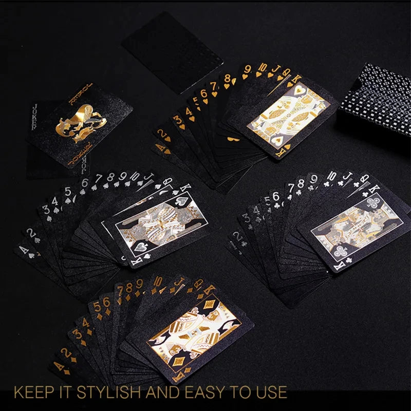Color Black Gold Playing Card Game Card Group Waterproof Poker Suit Magic Dmagic Package Board Game Gift Collection ALPENZO