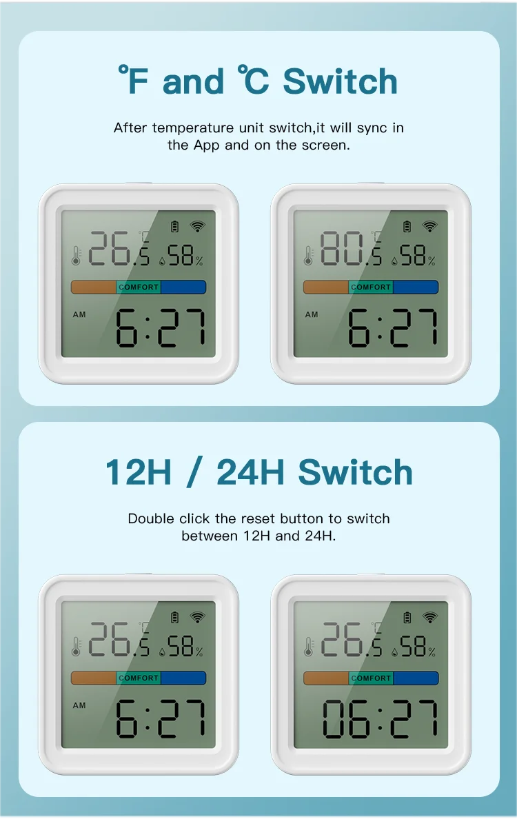 Tuya WiFi Temperature Humidity Sensor Smart Life Backlight Hygrometer Thermometer Sensor For Smart Home - ALPENZO