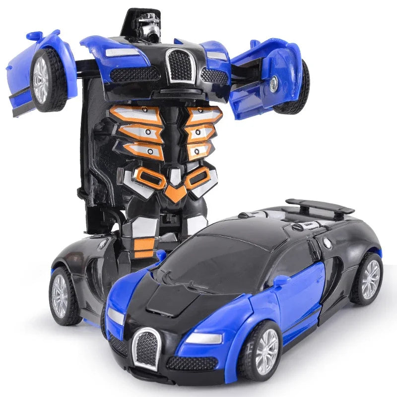 One Click Automatic Collision Deformation Robot Boy Gift Dual Form Toy Car Father Son Interactive Model Car ALPENZO