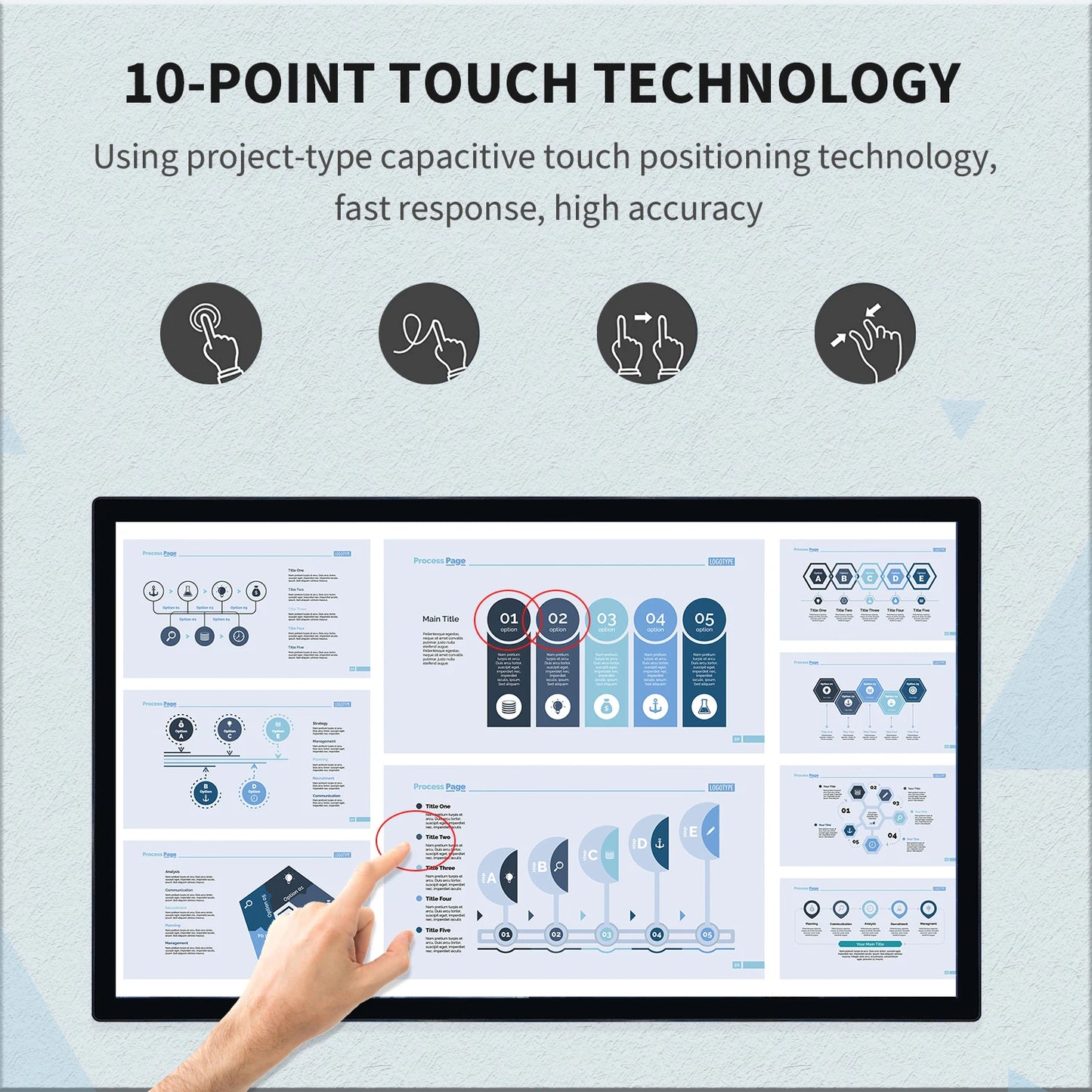 TouchWo 32 43 55 65" Interactive Whiteboard Touchscreen Monitor,All-in-One Touch Computer Smart Board For Office Classroom - ALPENZO