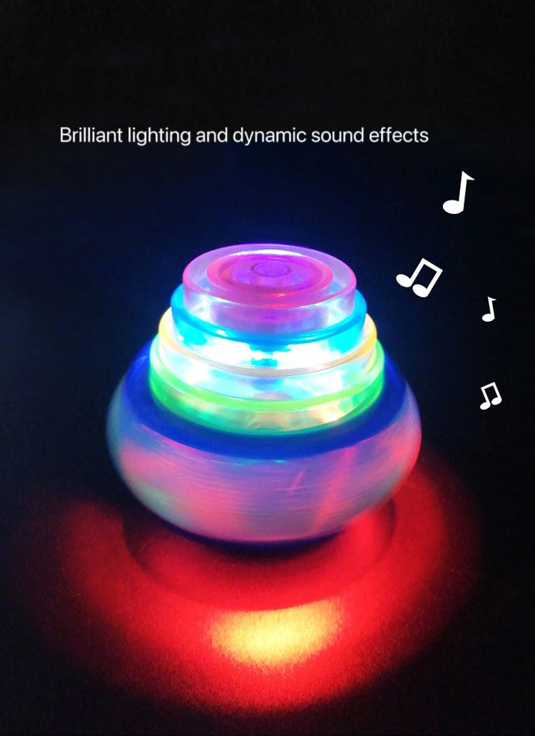 1 PCs Random Color Luminous Music Rotating Gyroscope Outdoor Toys Colorful Lights Luminous Toys Notes ALPENZO