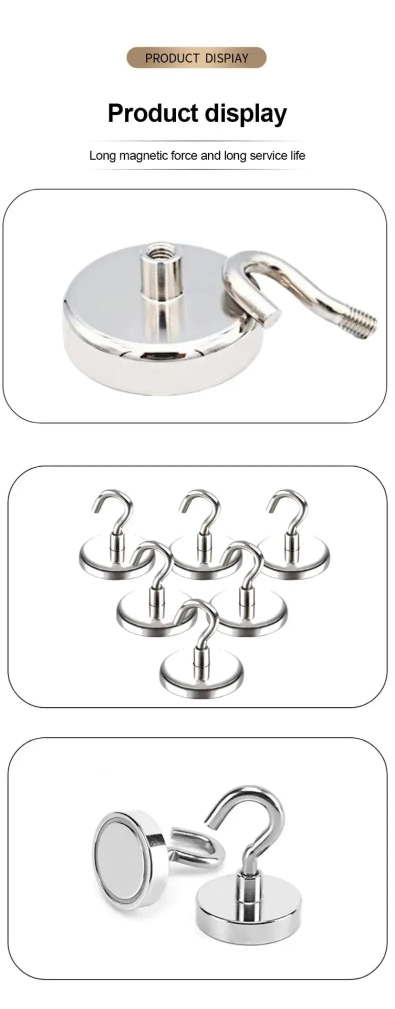 10PCS Strong Magnet Hooks Multi-Purpose Storage Hooks Home Kitchen Bar Storage Hooks Key Storage Hooks Bathroom Hangers