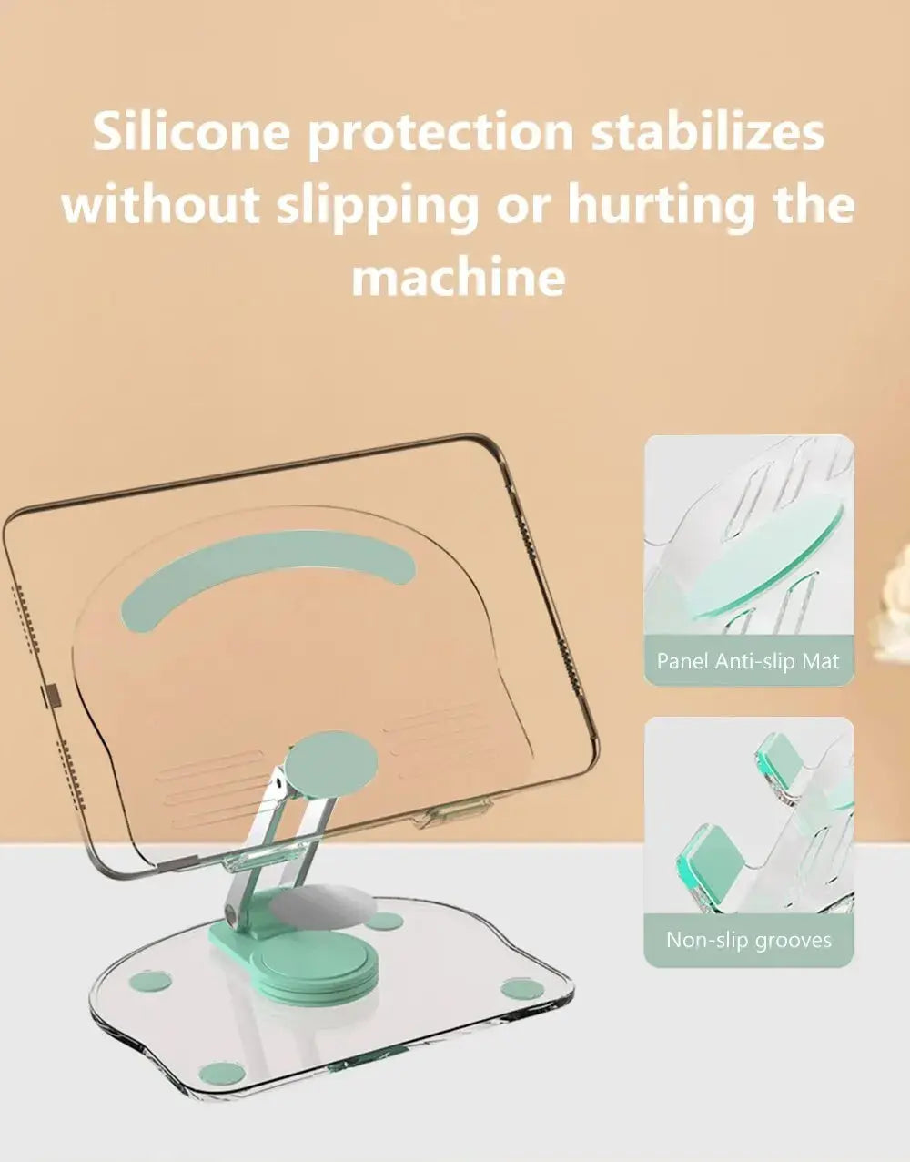 Transparent Rotating Stand Acrylic Plate Desktop Mobile Phone Tablet Universal Live Folding Adjustment Computer Support Stand - ALPENZO