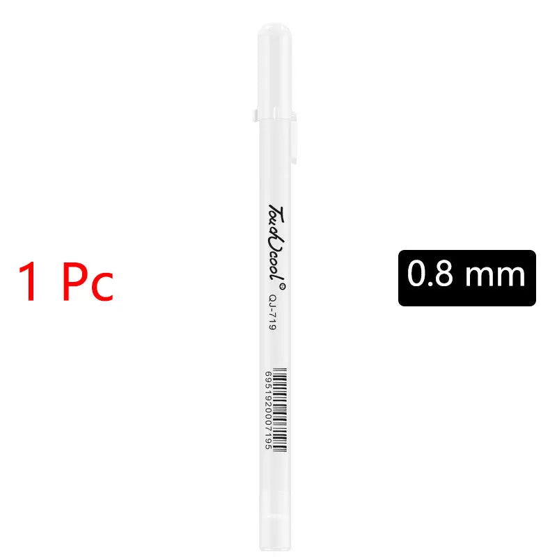 White Marker Pens set 2.0mm Oily Waterproof White Gel Pen DIY Graffiti Sketching Marker Stationery Writing School Supplies brush ALPENZO